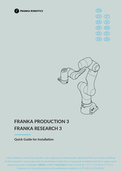 FRANKA ROBOTICS FRANKA PRODUCTION 3 Quickmanual Installation