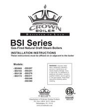 Crown Boiler BERMUDA BSI311 Installation Instructions Manual