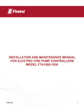 Firetrol FTA1000-1930 Installation And Maintenance Manual