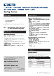 Advantech ITA-168 Series Startup Manual