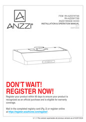 Anzzi 191042077911 Installation & Operation Manual