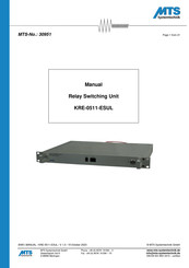 MTS Systems KRE-0511-ESUL Manual
