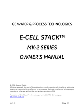 GE E-CELL STACK MK-2 Series Owner's Manual