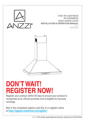 Anzzi 191042077850 Installation & Operation Manual