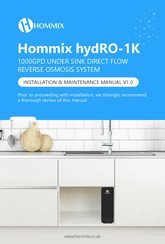 Hommix hydRO-1K Installation & Maintenance Manual