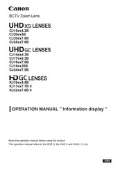 Canon KJ10EX4.5B IRSE Operation Manual