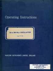 Marconi Instruments TF 1247 Operating Instructions Manual
