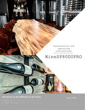 WINEMASTER WineSP80DUPRO Installation And Operating Instructions Manual