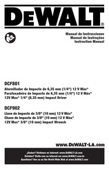 DeWalt DCF801B-B3 Instruction Manual