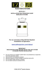 EZ FLO EZFLO1 Installation And Operating Manual