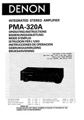 Denon PMA-320A Operating Instructions Manual