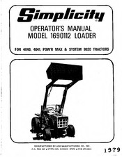 Simplicity Loader 1690112 Operator's Manual