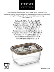 CASO DESIGN VacuBoxx Eco M Instruction Manual