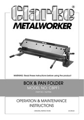 Clarke CBPF1 Operation & Maintenance Instructions Manual