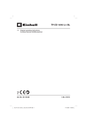 EINHELL TP-CD 18/80 Li-i BL Operating Instructions Manual