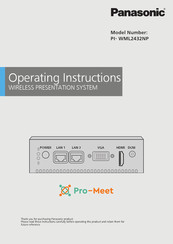 Panasonic Pro-Meet PI-WML2432NP Operating Instructions Manual