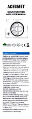 Acegmet DP20 User Manual