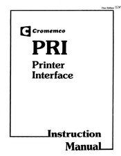 Cromemco PRI Instruction Manual