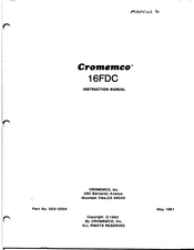 Cromemco 16FDC Instruction Manual