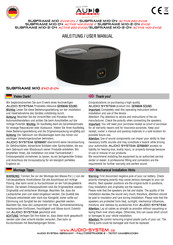 Audio System SUBFRAME M10-2-D4 Manual