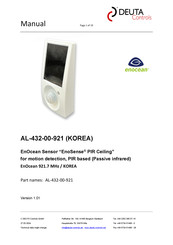 DEUTA Controls EnOcean EnoSense PIR Ceiling Manual