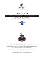 Pacific Floorcare FM-17 DS Parts & Operating Manual