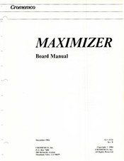 Cromemco MAXIMIZER Manual