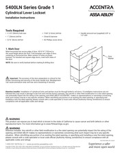Assa Abloy ACCENTRA 5400LN Series Installation Instructions Manual