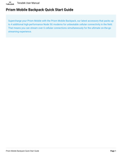 Teradek Prism Mobile Backpack User Manual