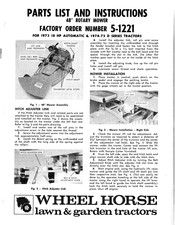 Wheel Horse 5-1221 Parts List And Instructions Manual