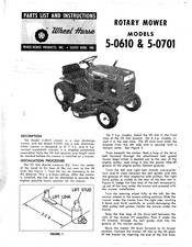 Wheel Horse 5-0610 Parts List And Instructions