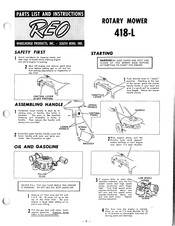 Wheel Horse REO 418-L Parts List And Instructions Manual