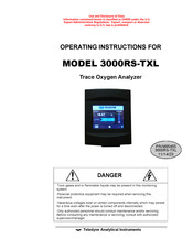 Teledyne Analytical Instruments 3000RS-XL Operating Instructions Manual