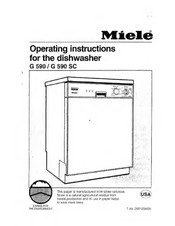 Miele G590 Operating Instructions Manual