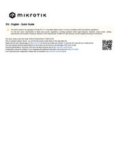 MikroTik S53UG+5HaxD2HaxD-TC&EG18-EA Quick Start Manual