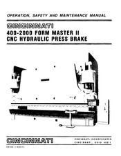 Cincinnati FORM MASTER II Operation, Safety And Maintenance Manual