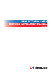 Sinclair SHR-2000 Service & Installation Manual