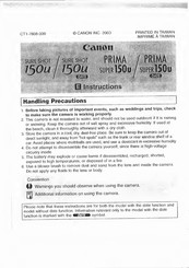 Canon Prima Super 150U Instructions Manual
