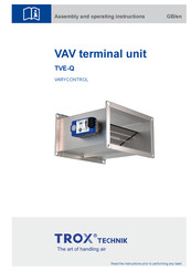 Trox Technik VARYCONTROL TVE Assembly And Operating Instructions Manual