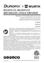 Würth DUROFIX RG2019-125 Product Information Manual