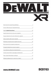 DeWalt XR DCD703 Original Instructions Manual