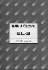 Yamaha Electone EL-3 Owner's Manual