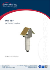 SIAP+MICROS t017 TBF User Manual And Maintenance