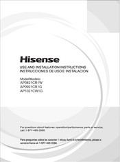 Hisense AP0821CR1W Use And Installation Instructions