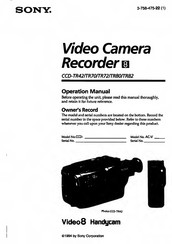 Sony Handycam CCD-TR42 Operation Manual