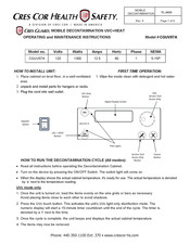 Cres Cor CGUV57A Operating And Maintenance Instructions Manual