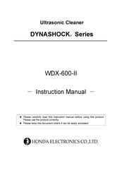 Honda Electronics DYNASHOCK WDX-600-II Instruction Manual