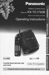 Panasonic KX-TC1720B Operating Instructions Manual