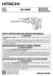 Hitachi Koki DH 40MR Safety Instructions And Instruction Manual