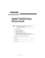 Toshiba Satellite R25 Series Resource Manual